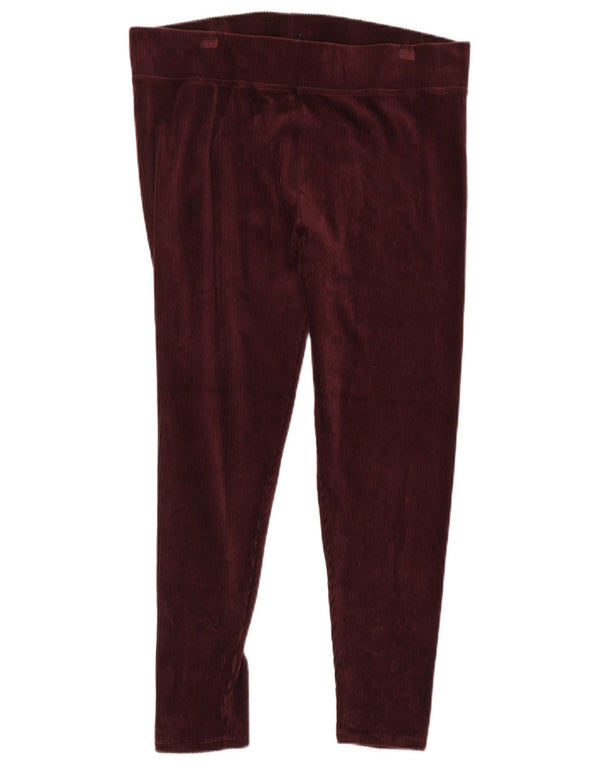 Marks & Spencer Leggings de pana para mujer UK 40 XL Algodón burdeos