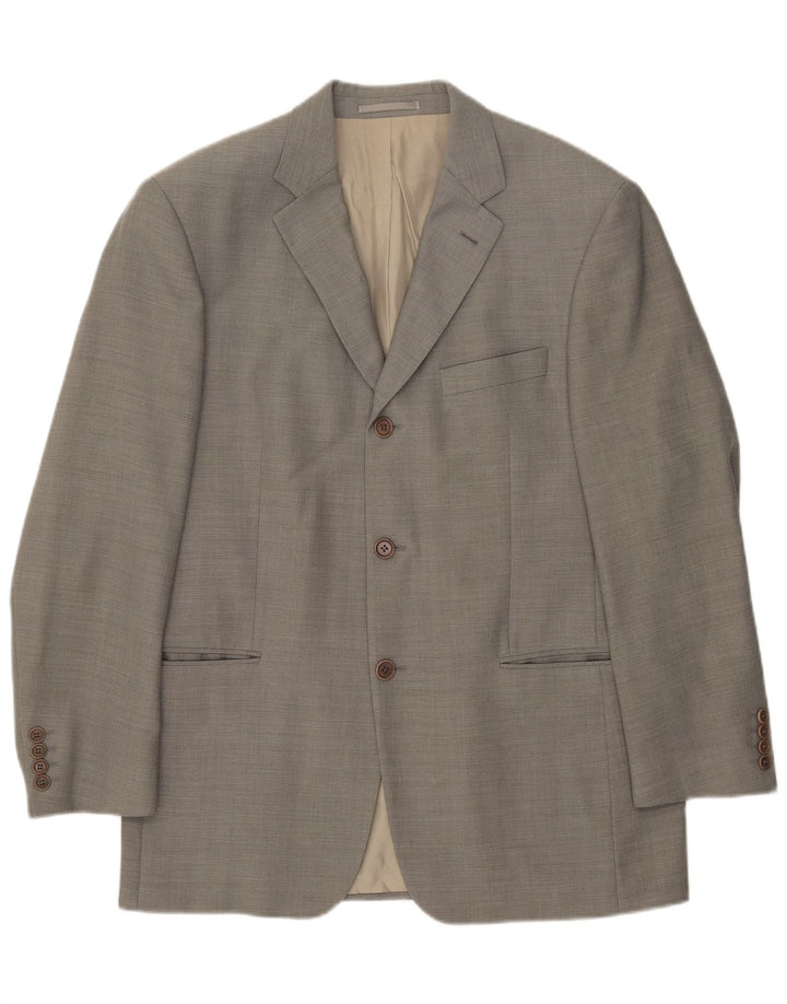 Hugo Boss Chaqueta tipo blazer de 3 botones para hombre EU 50 Grande Lana gris