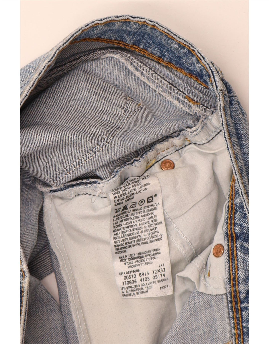 Levi's Mujer 570 Shorts De Mezclilla W32 Grande Algodón Azul