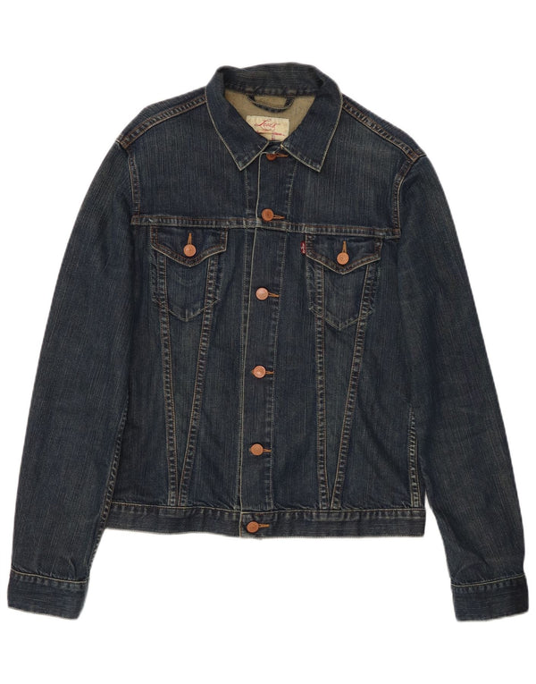LEVI'S Chaqueta vaquera para mujer UK 14 Grande Algodón azul marino