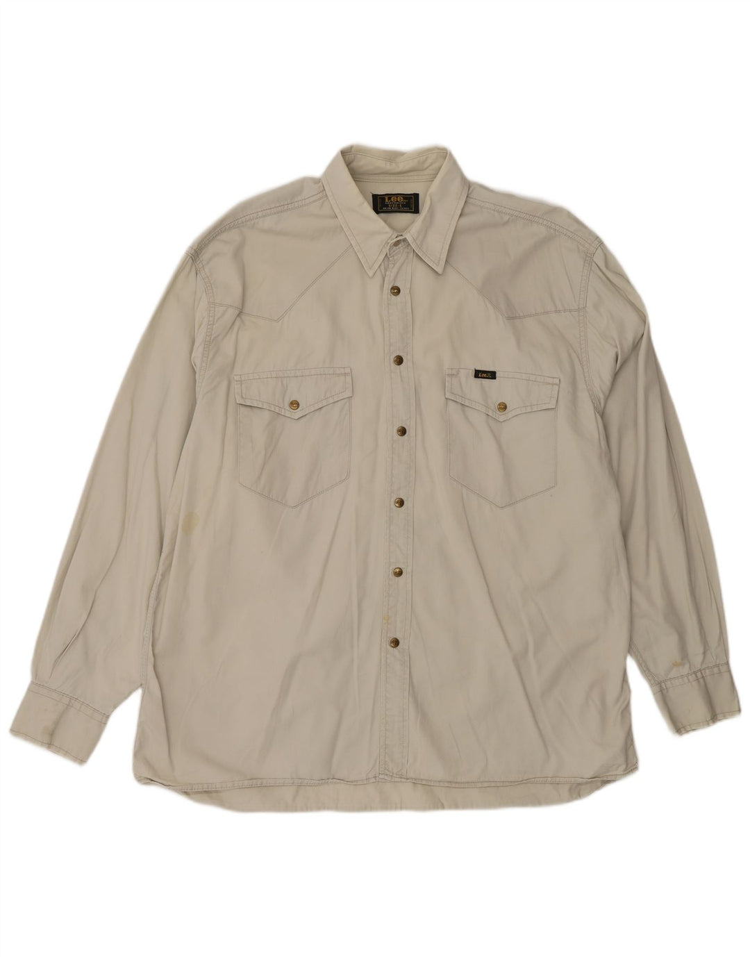 LEE Camisa para hombre grande beige algodón occidental