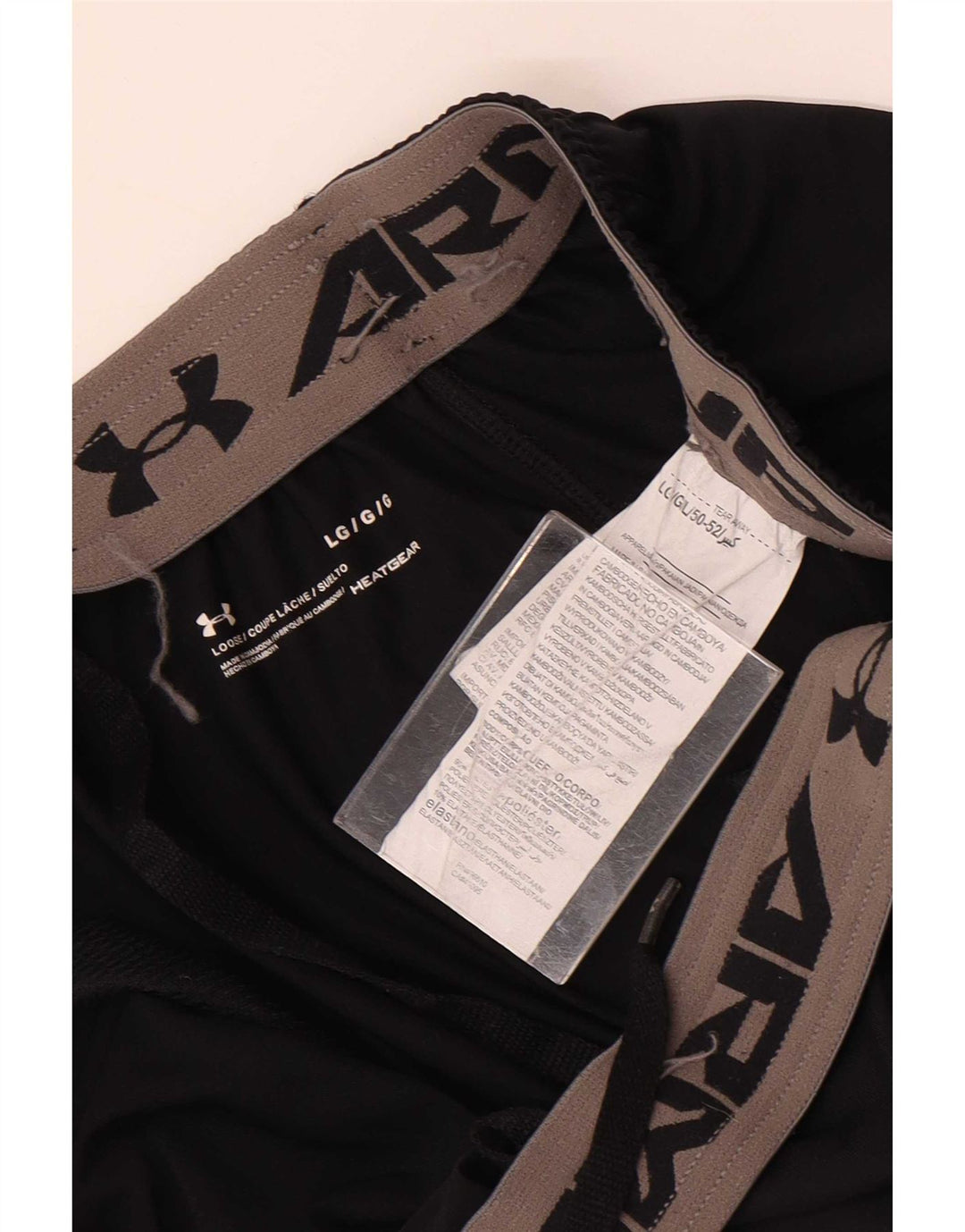 Under Armour Pantalones cortos deportivos para hombre poliéster negro grande