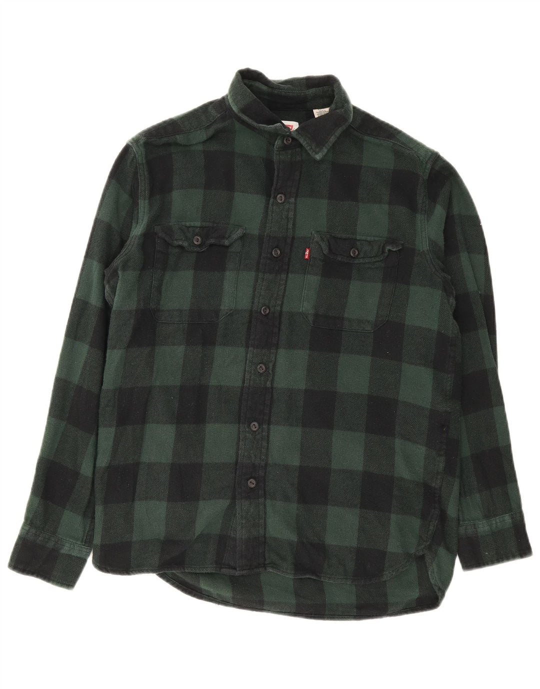 Levi's Hombre Camisa De Franela Pequeña De Algodón A Cuadros Verde