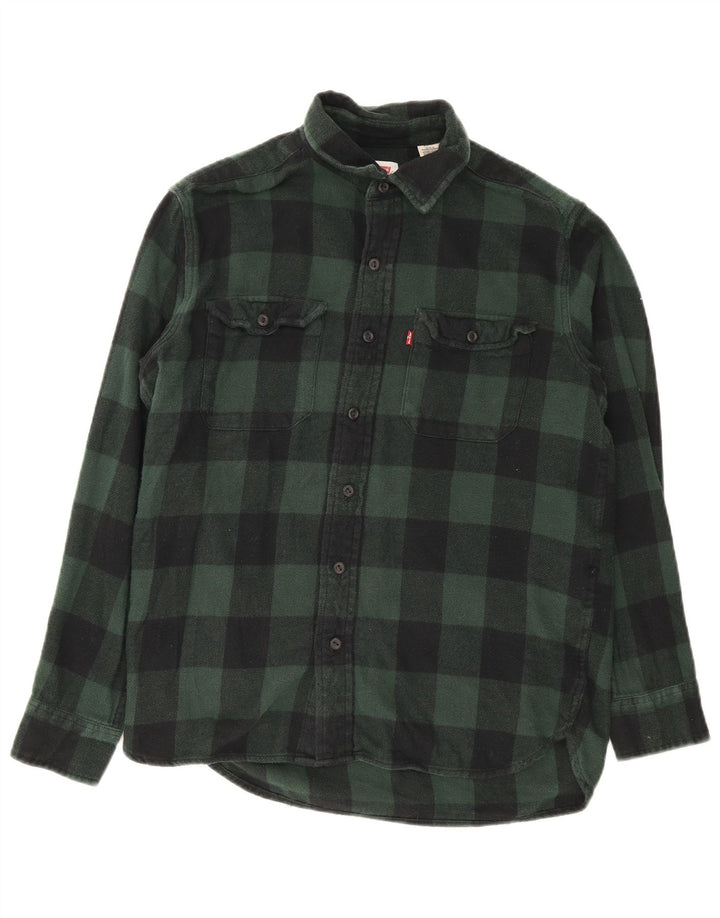 Levi's Hombre Camisa De Franela Pequeña De Algodón A Cuadros Verde