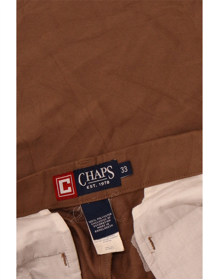CHAPS Pantalones cortos chinos para hombre W33 Poliéster marrón medio