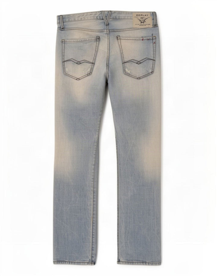 Vaqueros rectos para hombre Replay W36 L34 Algodón azul