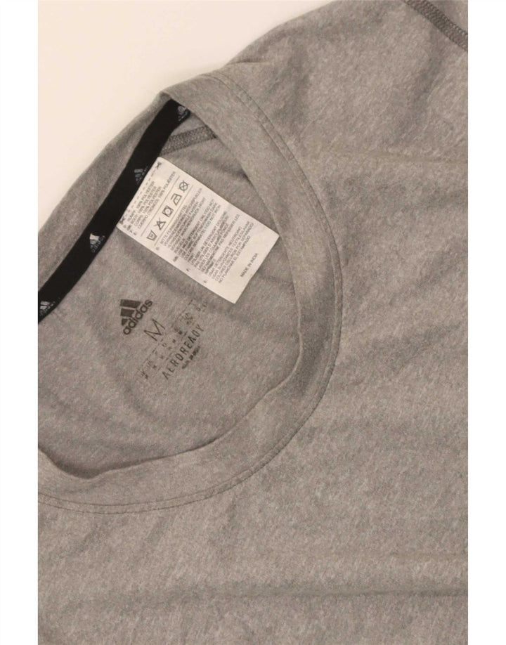 Adidas Hombre Aeroready Graphic Camiseta Top Poliéster Gris Medio