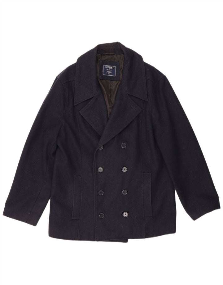 Guess Chaquetón para hombre UK 44 2XL Lana azul marino