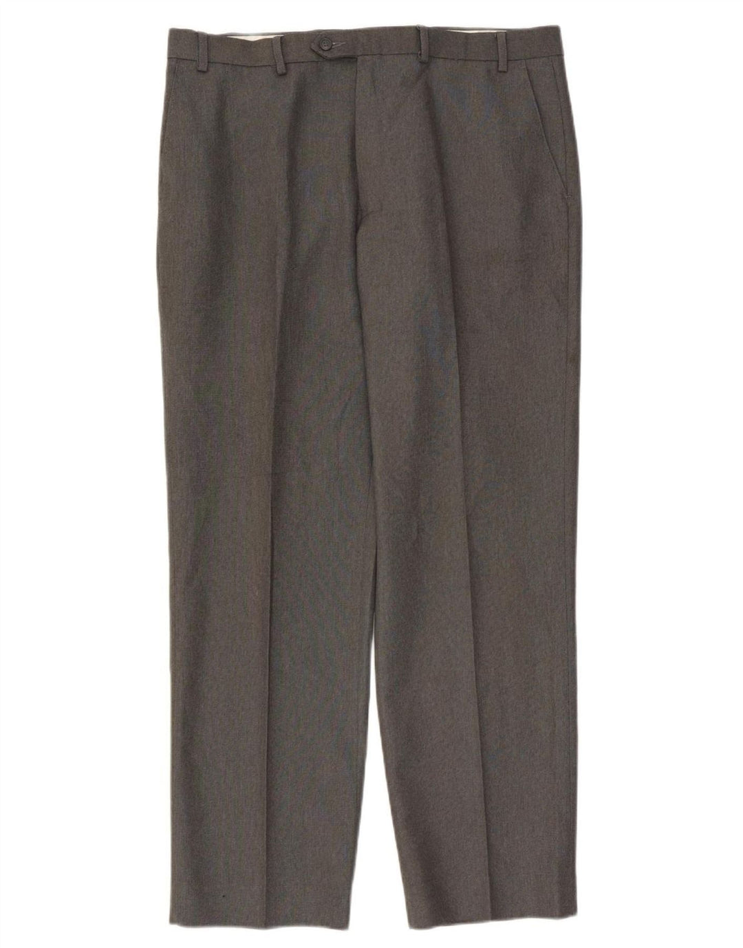 Marks & Spencer Pantalón de traje recto para hombre W38 L33 Poliéster gris