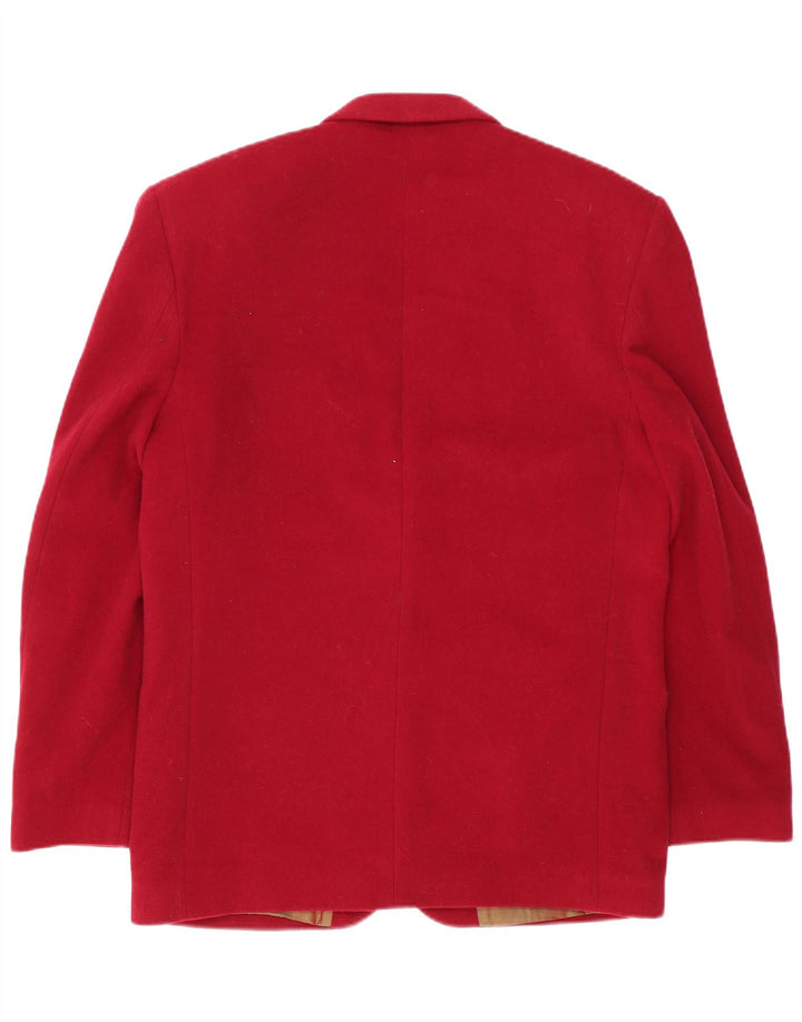 Vintage hombres 2 botones Blazer chaqueta IT 48 lana roja mediana