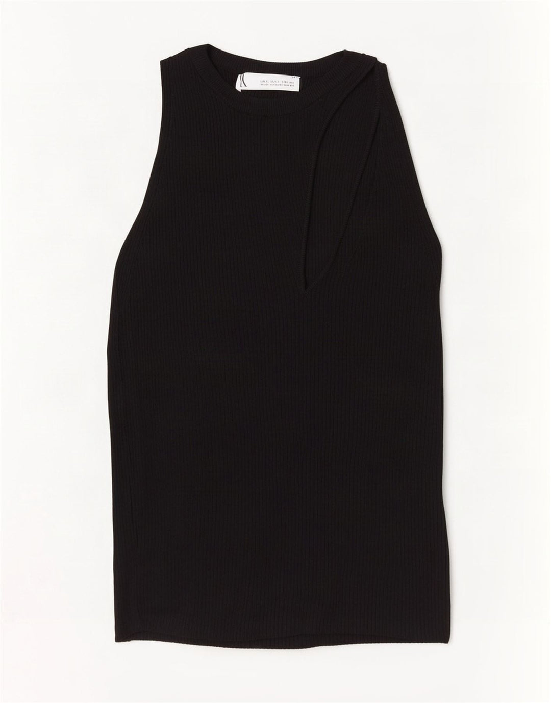 Zara Mujer Crop Vest Top UK 8 Small Viscosa Negra