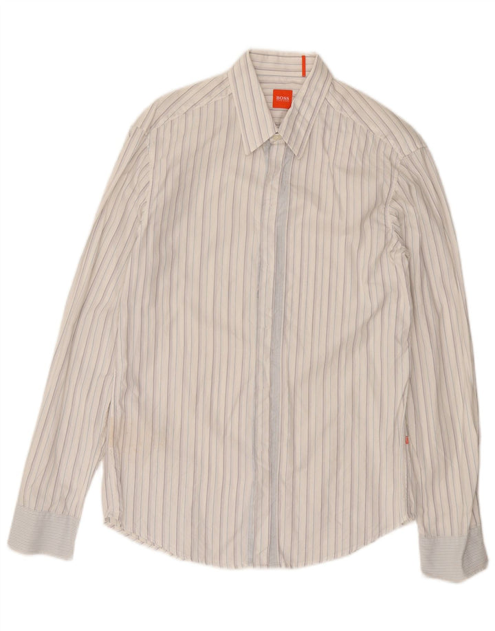 Camisa Hugo Boss Hombre Mediana Rayas Blancas