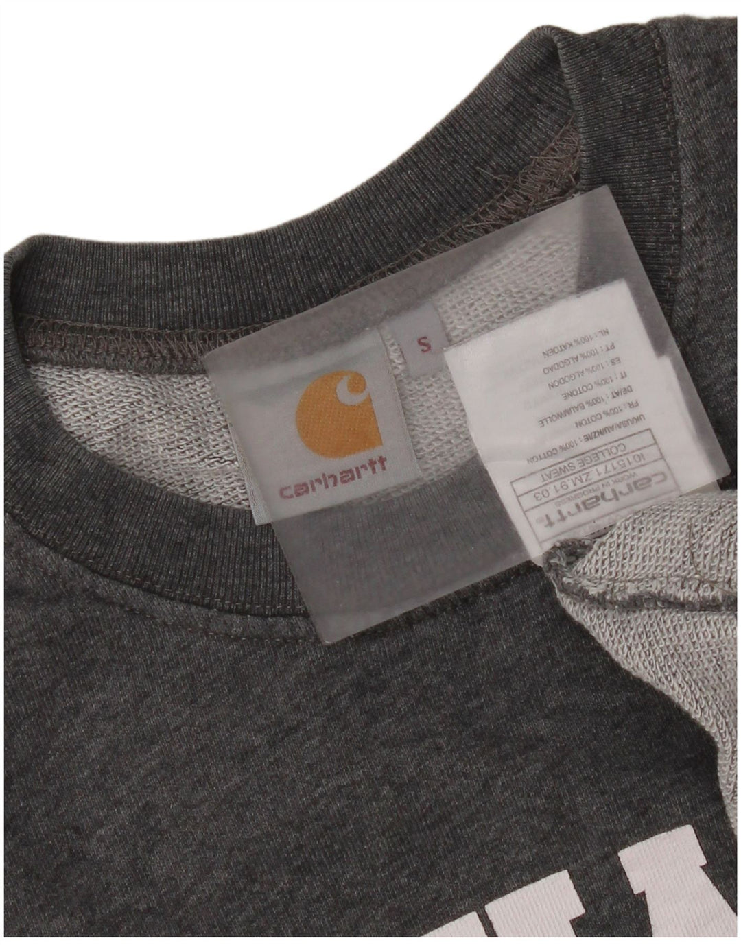 Carhartt Hombre Sudadera Gráfica Jersey Pequeño Algodón Gris