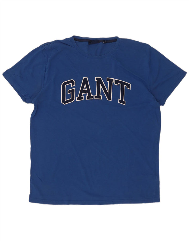 Gant Camiseta Gráfica Para Hombre Top Grande De Algodón Azul