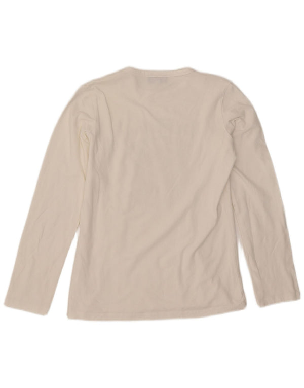 Richmond Top gráfico para hombre de manga larga de algodón blanco pequeño
