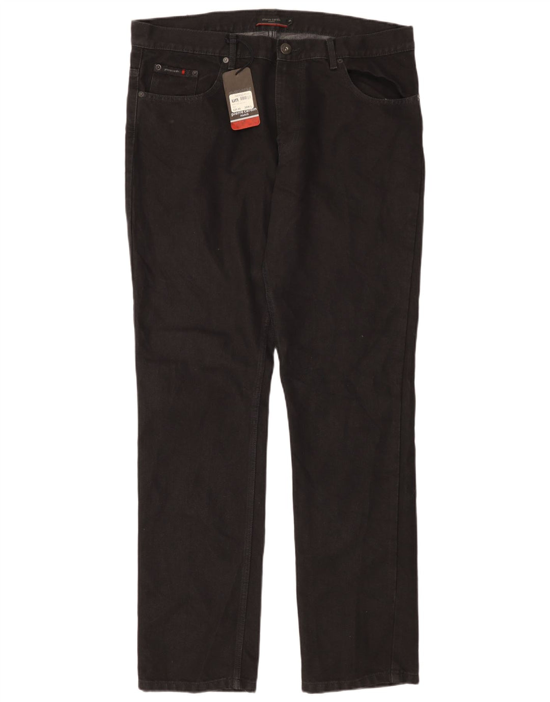 PIERRE CARDIN Vaqueros rectos Paris para hombre W38 L34 Algodón negro