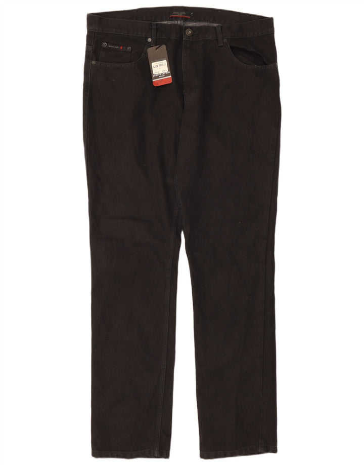 PIERRE CARDIN Vaqueros rectos Paris para hombre W38 L34 Algodón negro