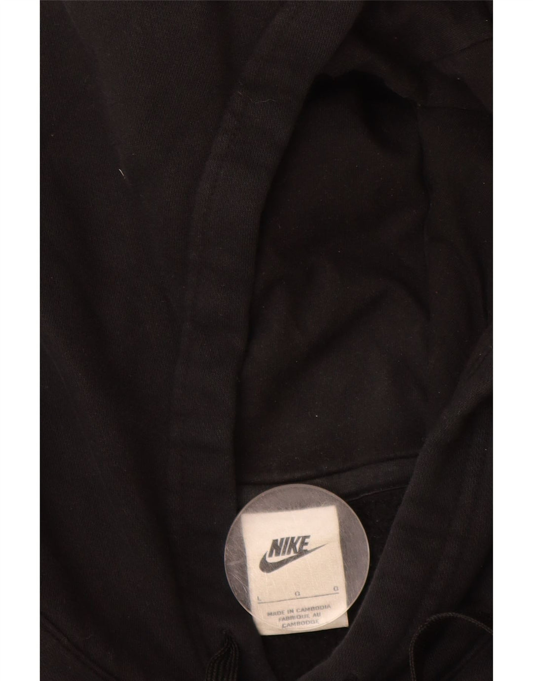 NIKE Sudadera con capucha gráfica para hombre, talla grande, algodón negro