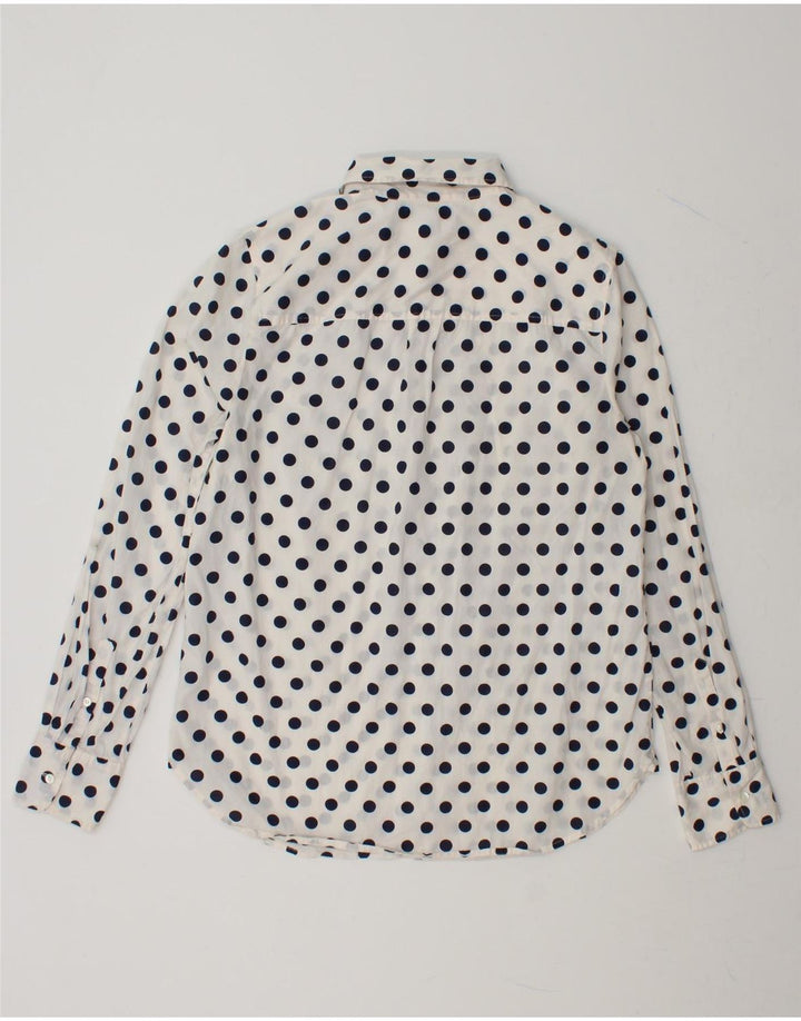 J. CREW Womens Pullover Shirt US 4 Small White Polka Dot Cotton Vintage J. Crew and Second-Hand J. Crew from Messina Hembry 