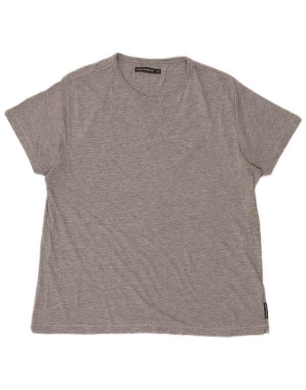 French Connection Camiseta para hombre Top XL de algodón moteado gris