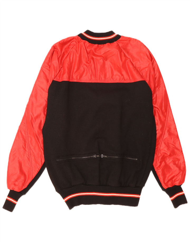 Santini Chaqueta Bomber para Hombre UK 38 Lana Color Block Roja Mediana