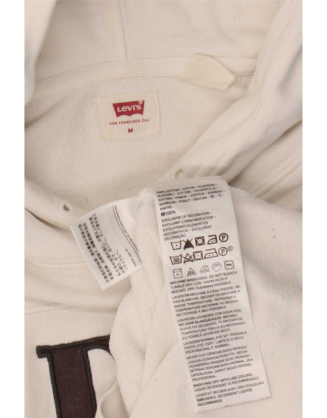 Levi's Hombre Sudadera Con Capucha Gráfica Jersey De Algodón Blanco Mediano