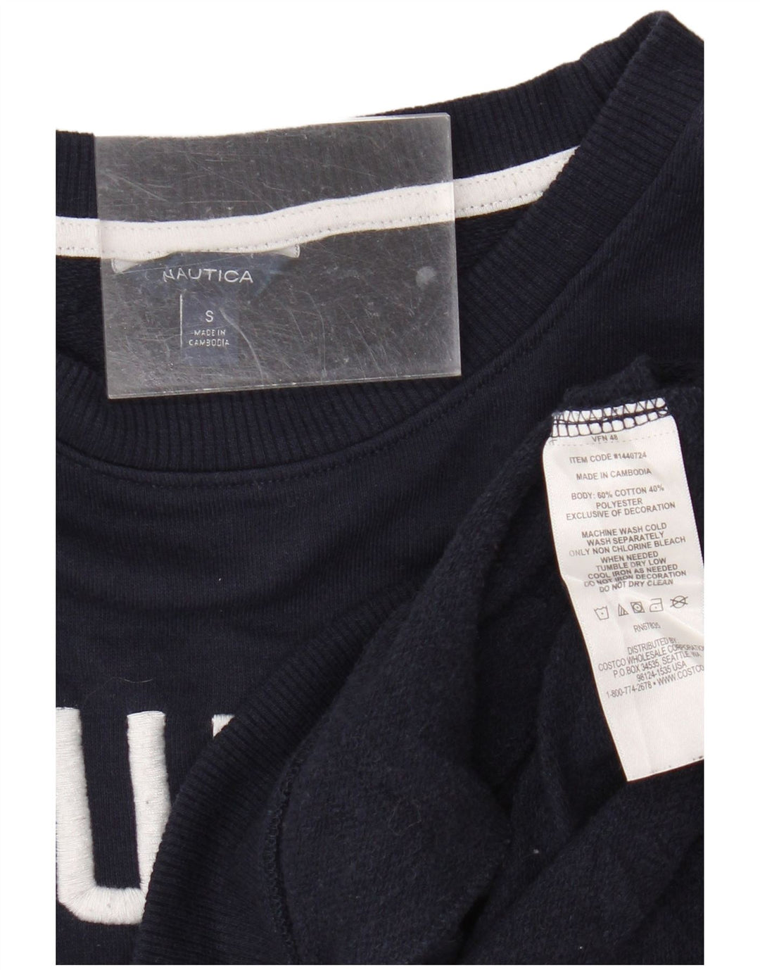 Nautica Sudadera de gran tamaño con gráfico para mujer UK 10 Small Azul marino