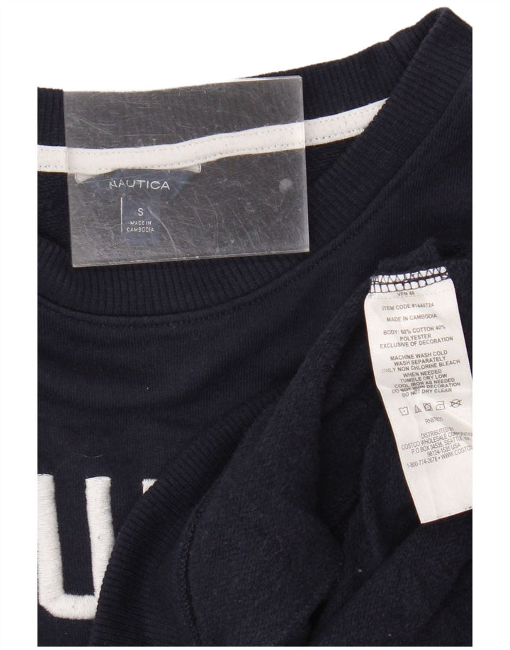 Nautica Sudadera de gran tamaño con gráfico para mujer UK 10 Small Azul marino