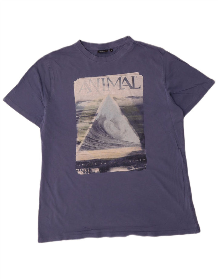 Animal - Camiseta gráfica para hombre, parte superior de algodón azul medio