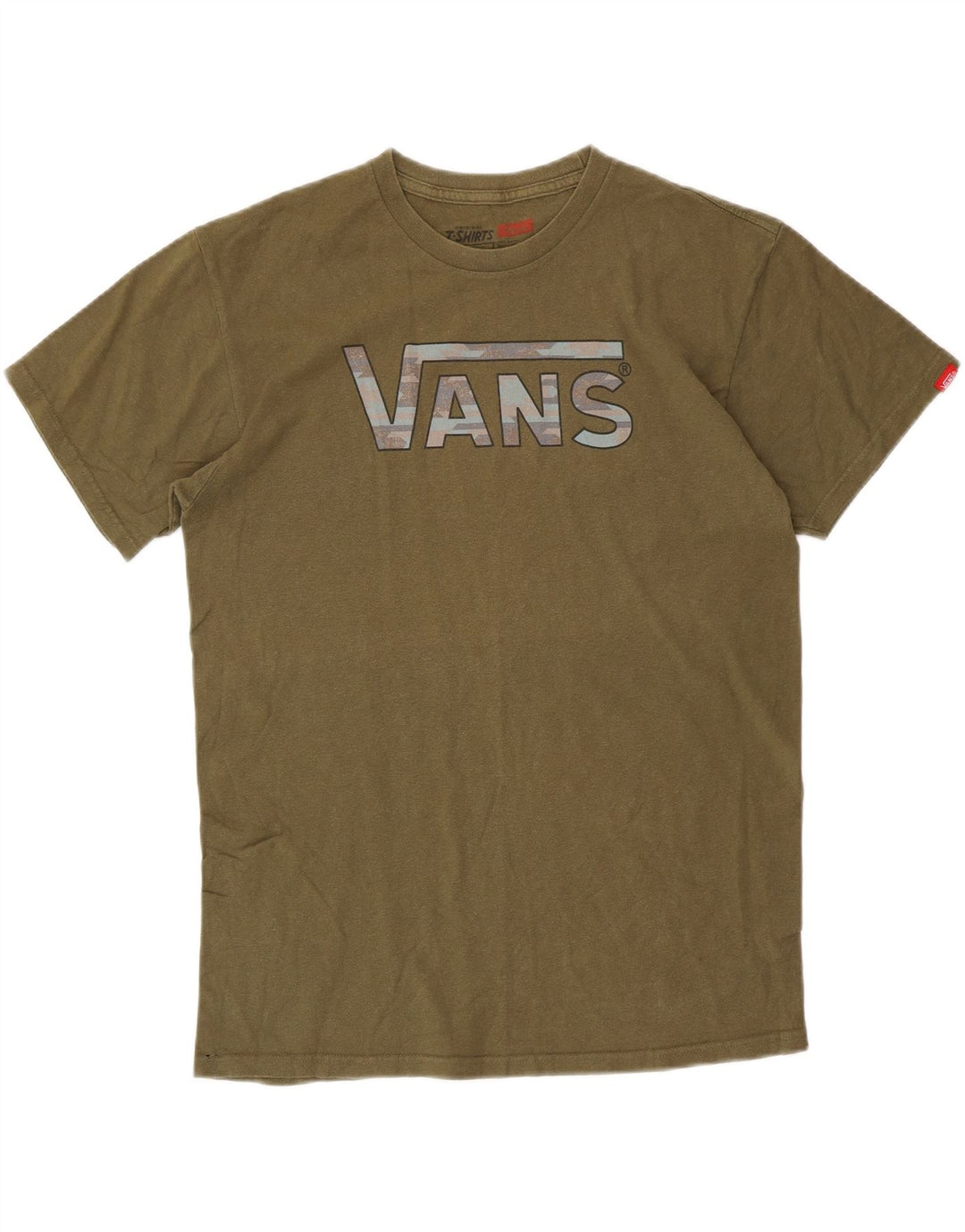 VANS Camiseta clásica con gráfico para hombre Top Medium Khaki Cotton