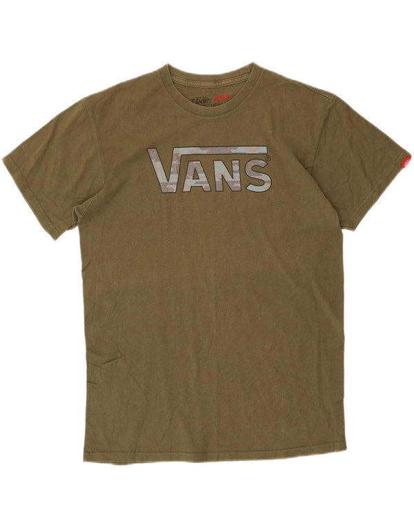 VANS Camiseta clásica con gráfico para hombre Top Medium Khaki Cotton