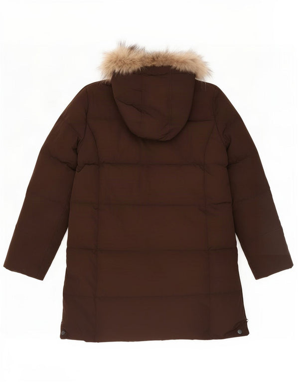 Best Company Abrigo acolchado con capucha para mujer UK 40 XL Marrón