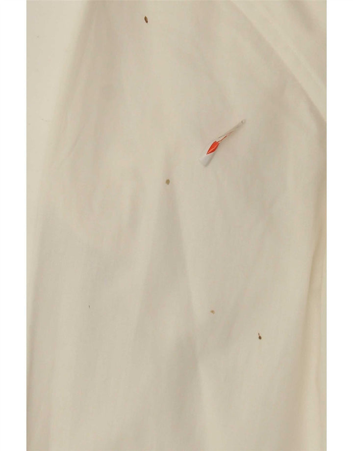 Tommy Hilfiger Camisa ajustada a medida para hombre Talla 40 15 3/4 Mediano Blanco roto