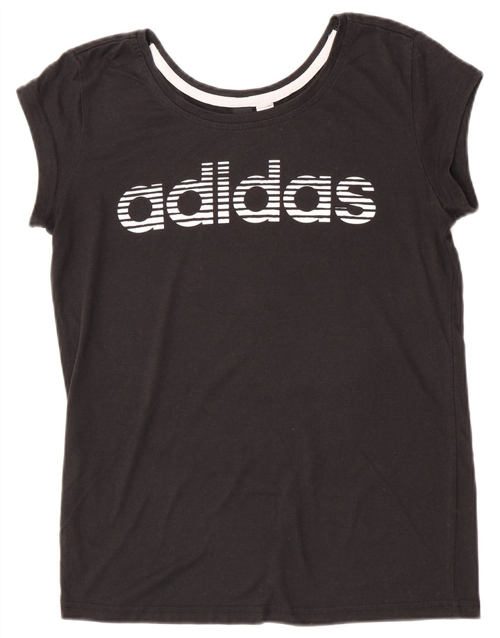 Adidas - Camiseta gráfica para mujer, talla 40, talla M, color negro