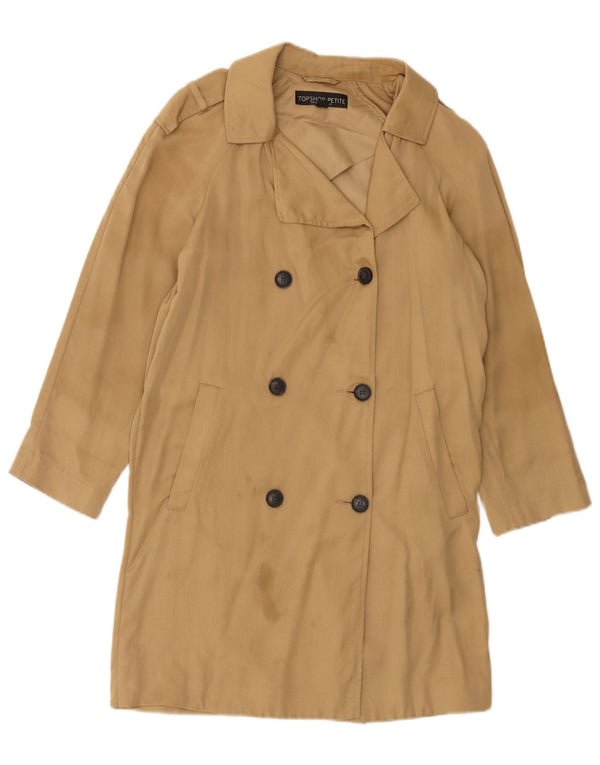 Topshop Gabardina pequeña para mujer UK 4 XS Beige Lyocell