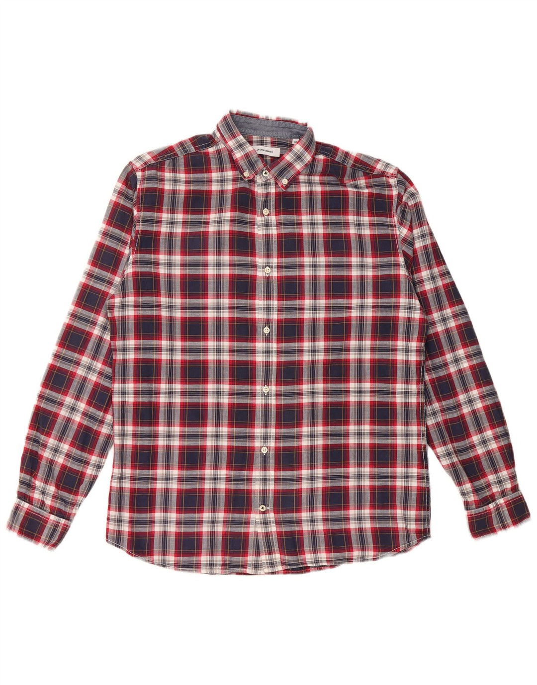 JACK & JONES Camisa Hombre Medium Azul Marino Cuadros Algodón