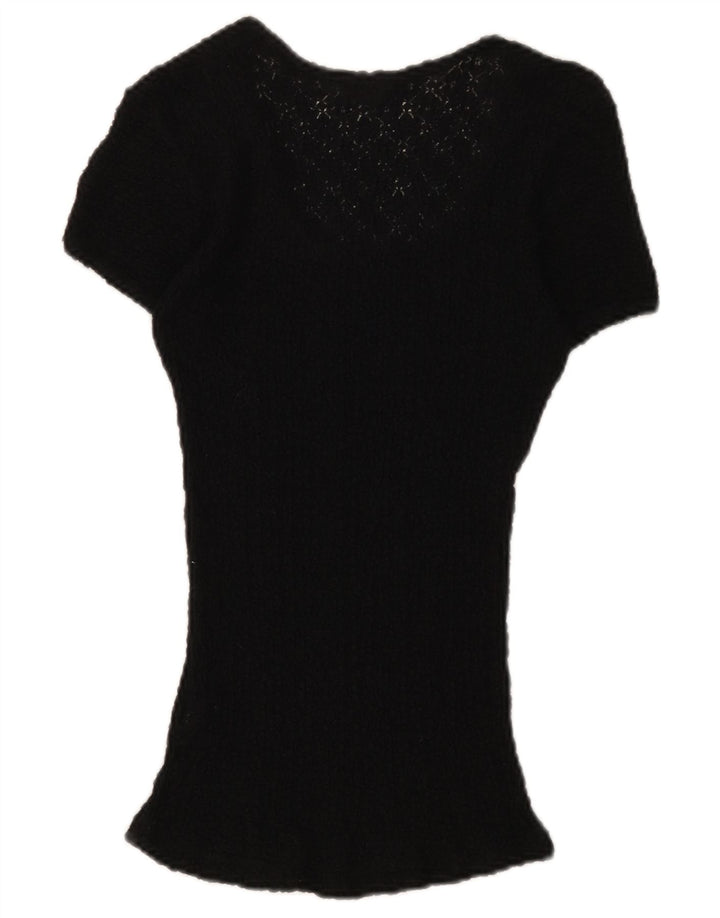 Guess Blusa de encaje para mujer Top UK 12 Medium Black Floral