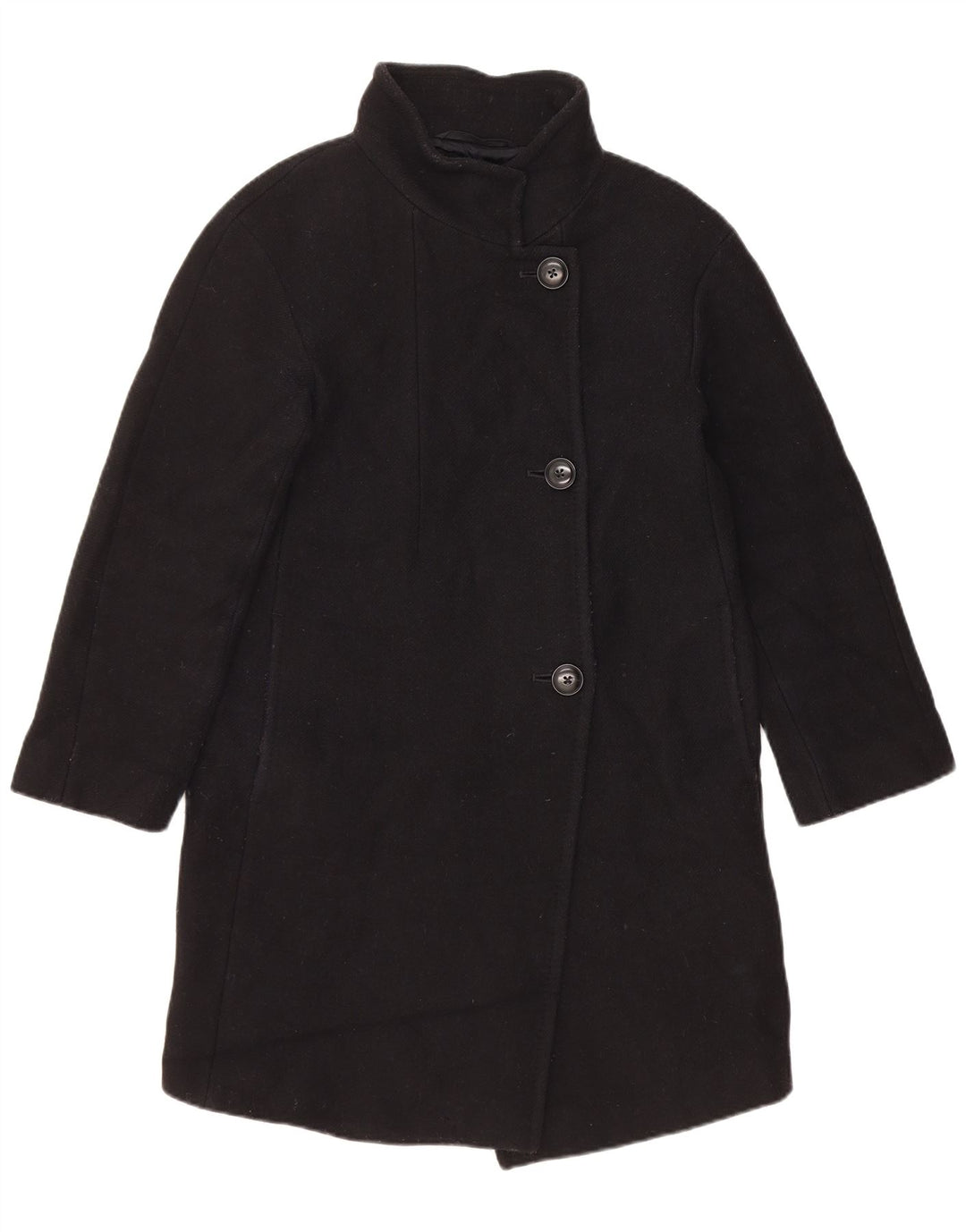 Massimo Dutti Abrigo Holgado Mujer EU 34 2XS Lana Negra