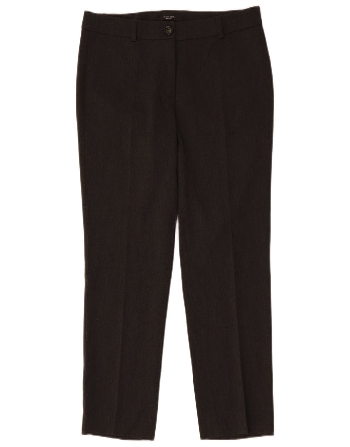 MAX MARA Pantalones de traje rectos de fin de semana para mujer UK 12 Medium W32 L28 Gris