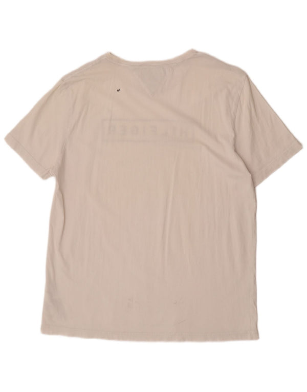 Tommy Hilfiger Camiseta gráfica de corte regular para hombre Top 2XL Algodón blanco
