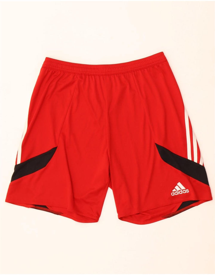 Adidas Mens Climalite Sport Shorts Medio Rojo Colorblock Poliéster