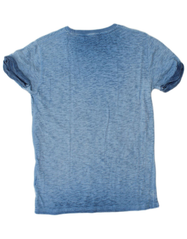 SUPERDRY Camiseta para hombre Top XS Algodón moteado azul