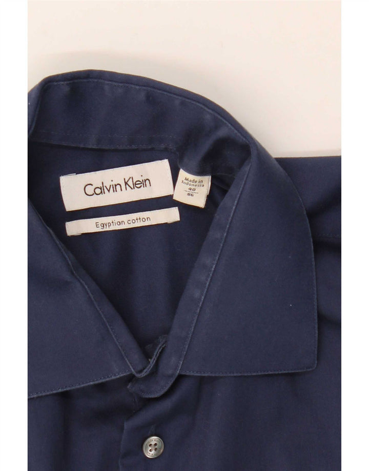 Camisa Calvin Klein para hombre talla 40 mediana azul marino