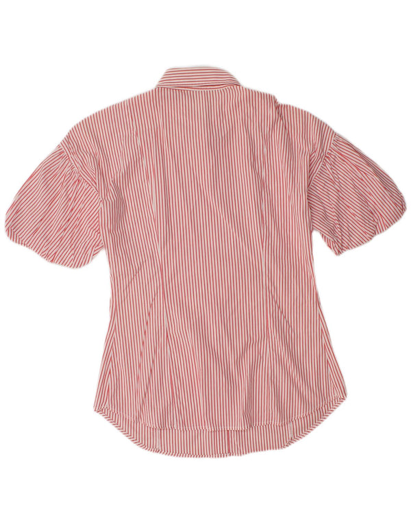 Benetton Camisa De Manga Corta Mujer ES 44 Mediano Rojo Rayas