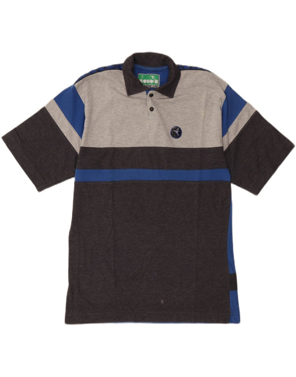 Diadora Polo De Algodón Color Block Gris Medio Hombre