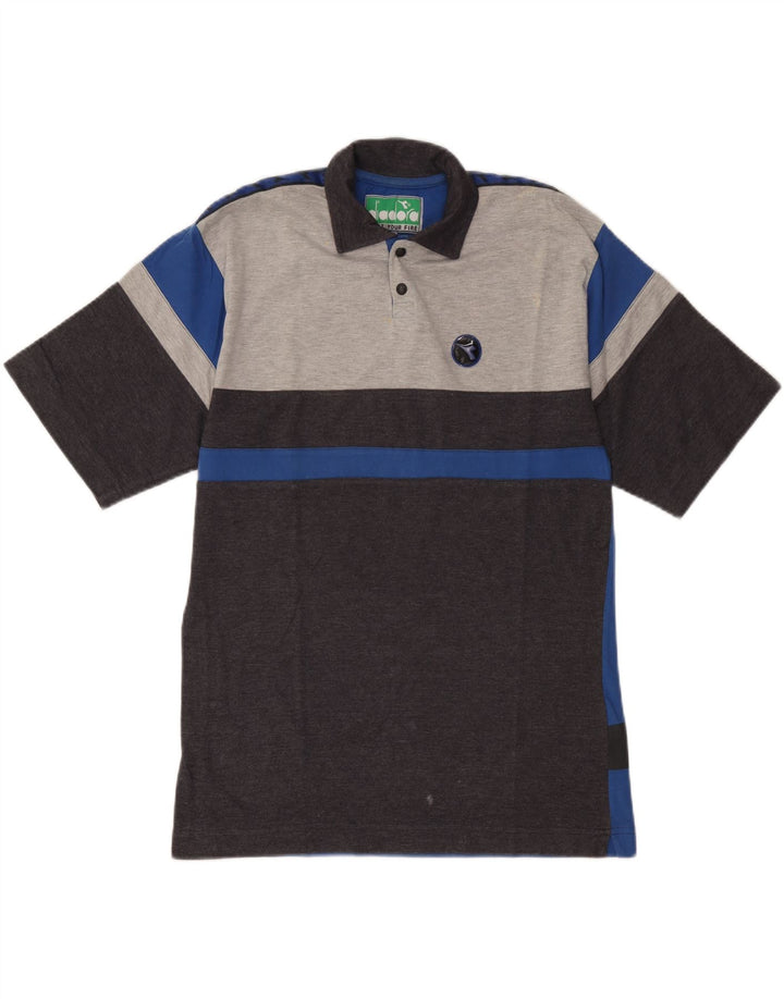 Diadora Polo De Algodón Color Block Gris Medio Hombre