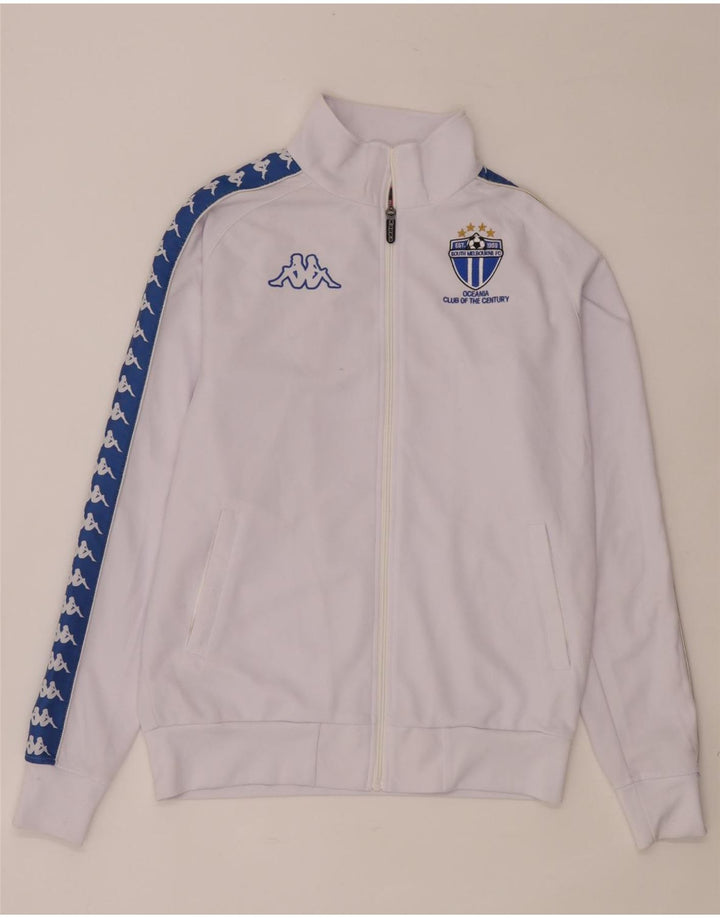 Kappa Hombre Chaqueta De Chándal Con Estampado Gráfico Poliéster Color Block Blanco Mediano