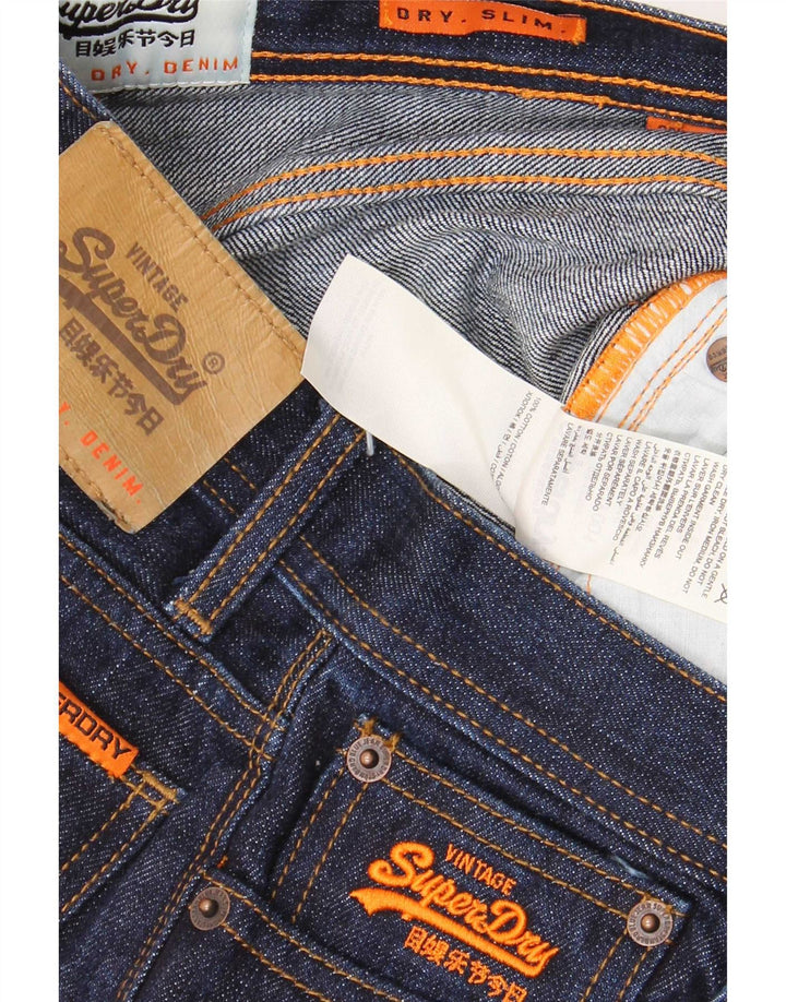 Vaqueros Superdry Mujer Slim W28 L30 Algodón Azul Marino