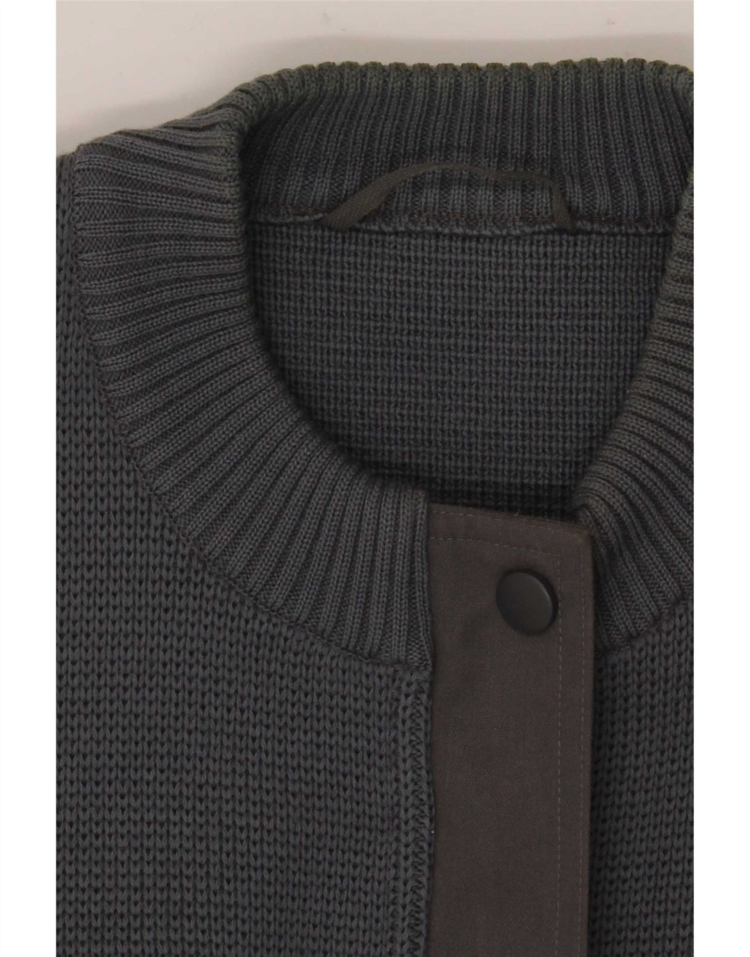 Vintage hombres Cardigan suéter EU 40 lana gris medio