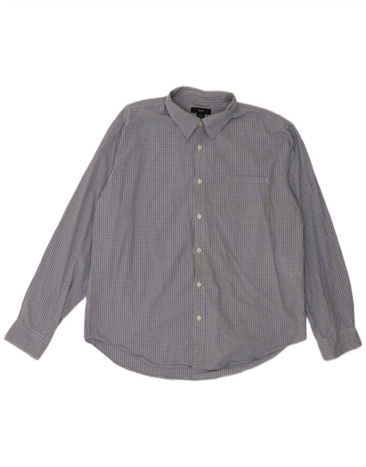 Camisa Gap Hombre XL Algodón A Cuadros Azul